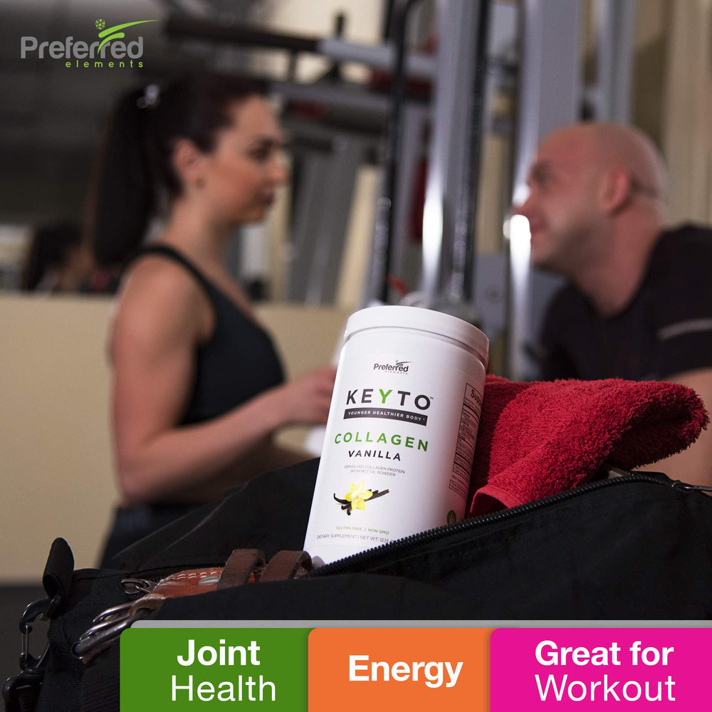 KeyTO Vanilla collagen powder blended into coffee for a ketogenic morning boost.