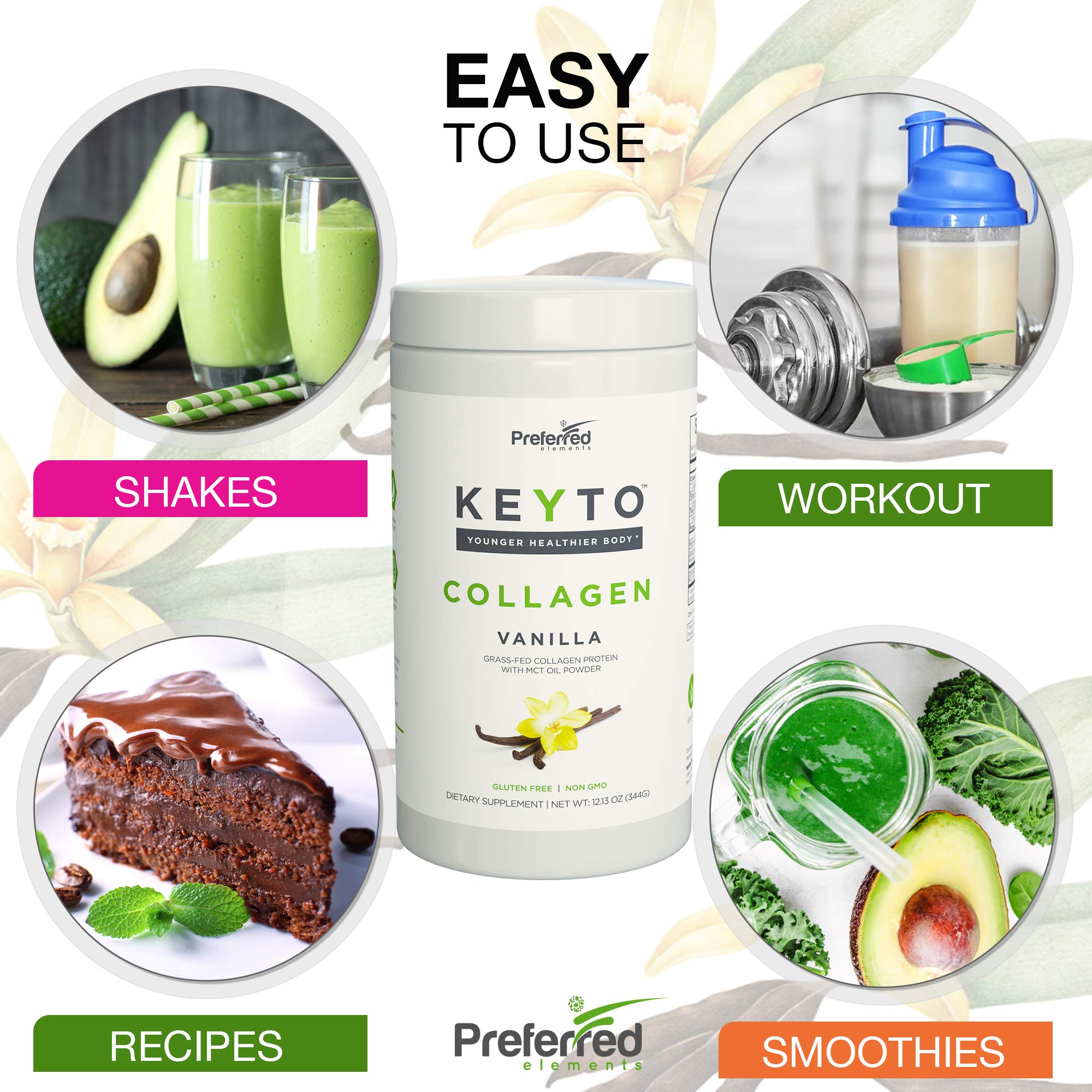 KeyTO Vanilla collagen tub close-up on the kitchen counter, inviting daily use in low-carb meals.