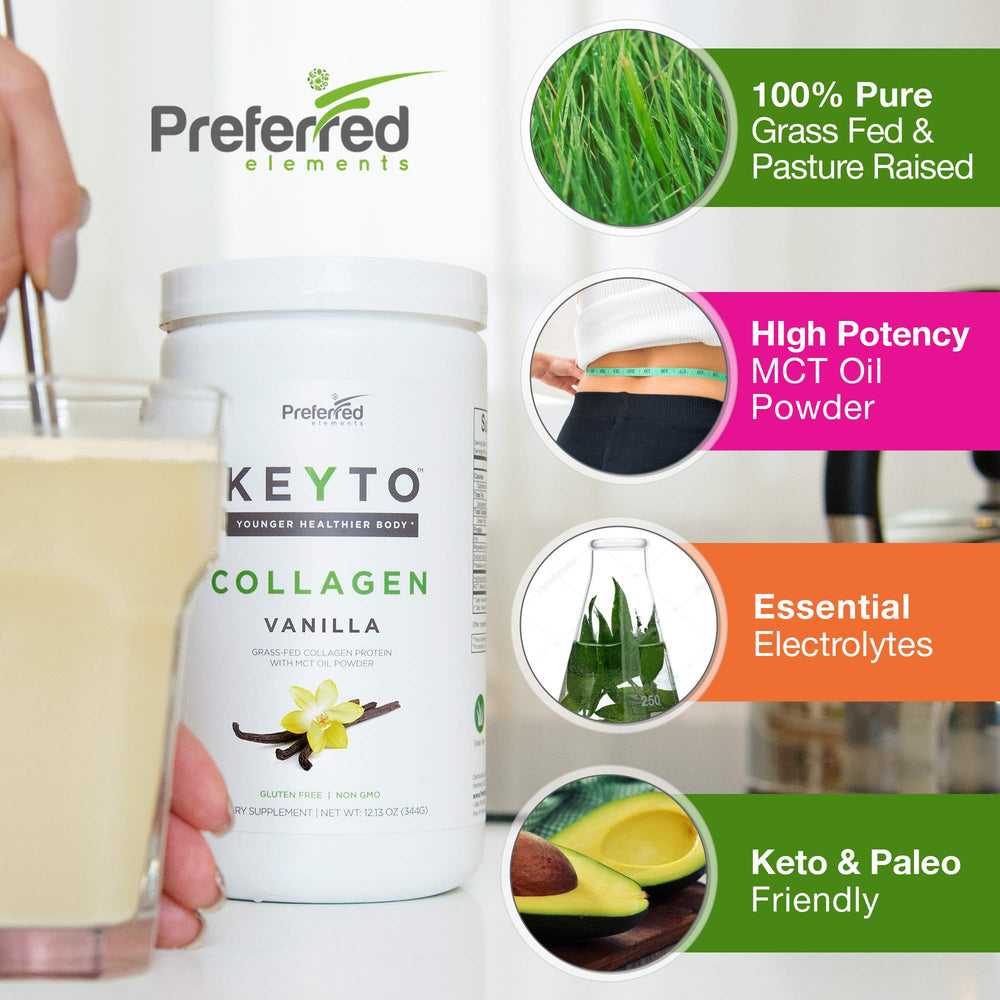 KeyTO Vanilla powder scoop showing precise measurement for easy portioning in low-carb plans.