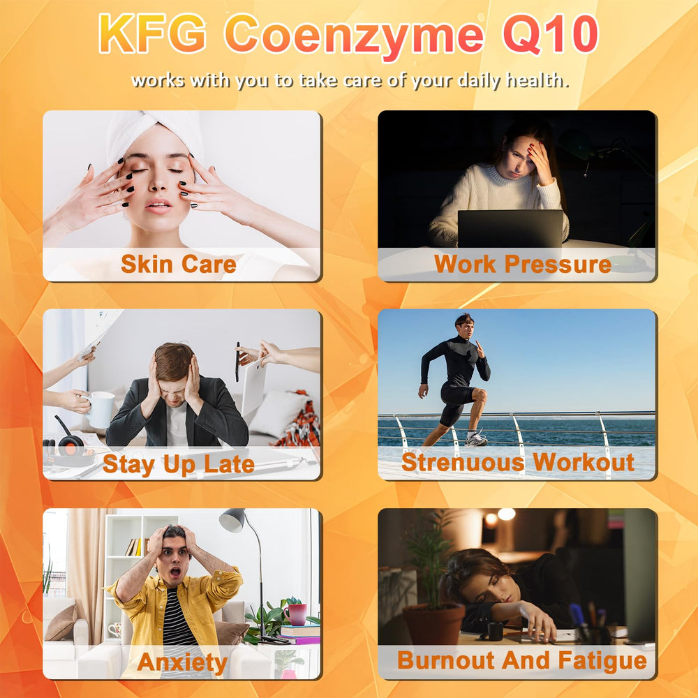KFG CoQ10 softgels lifestyle shot implying renewed everyday vitality.
