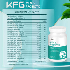 KFG Probiotic capsules close-up emphasizing gut health support.