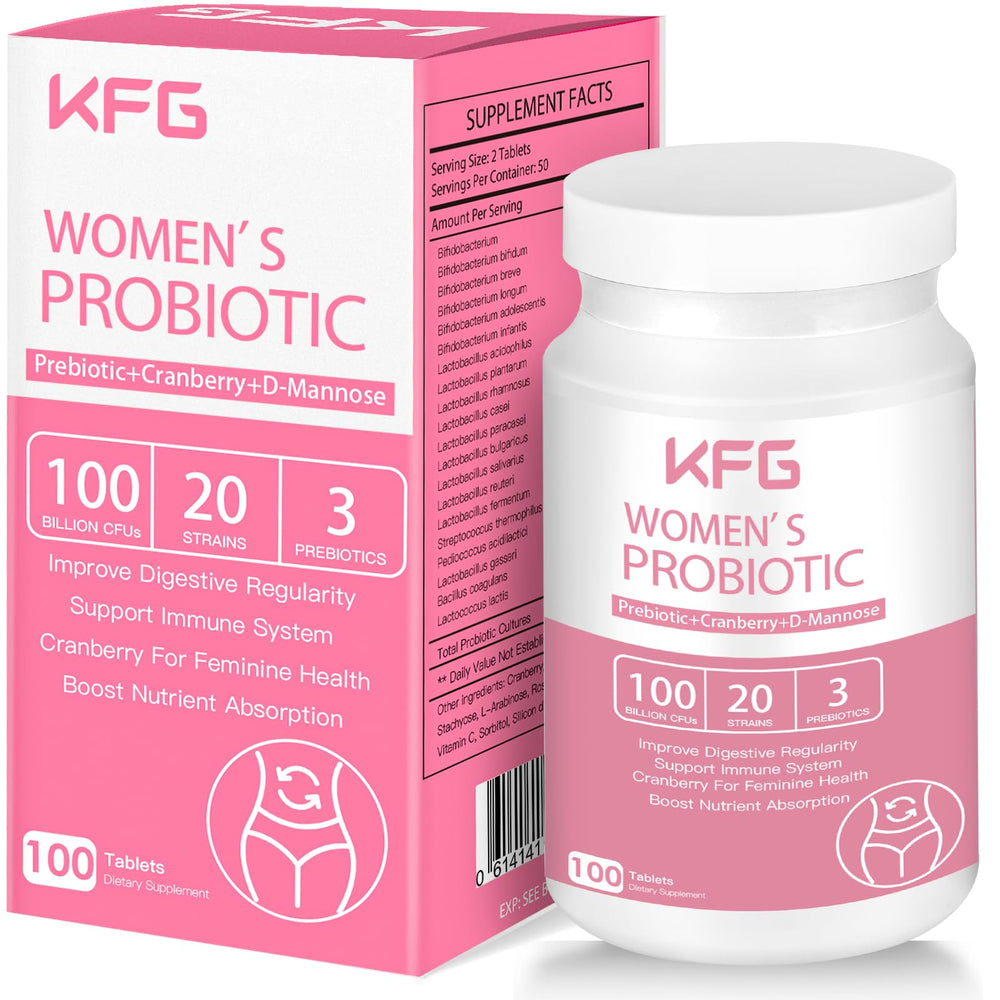 KFG Women's Probiotic bottle with 50-day supply for digestive balance