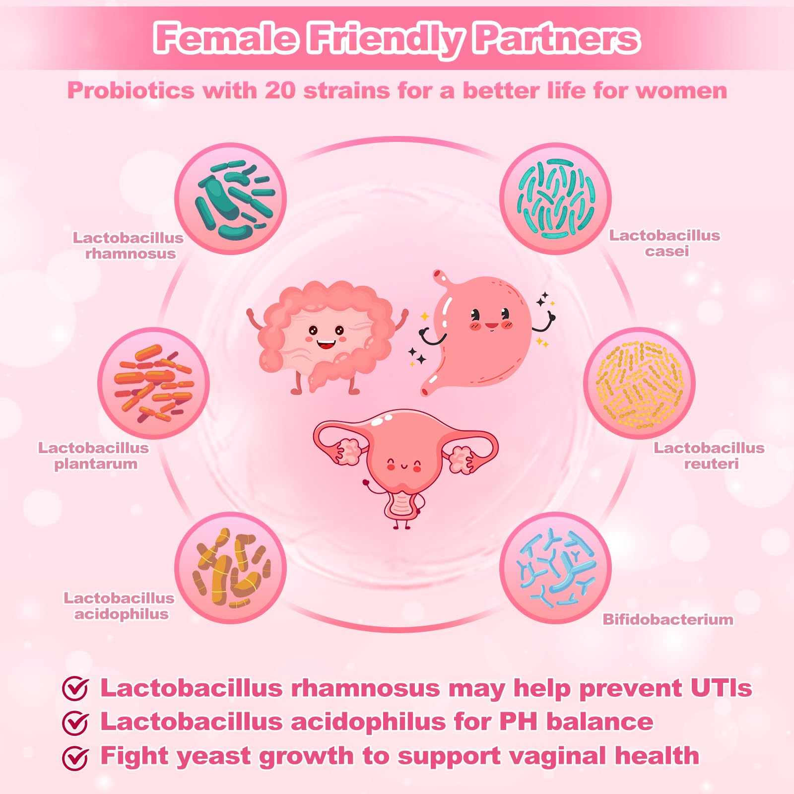 KFG Women's Probiotic packaging emphasizes organic prebiotics and enzymes