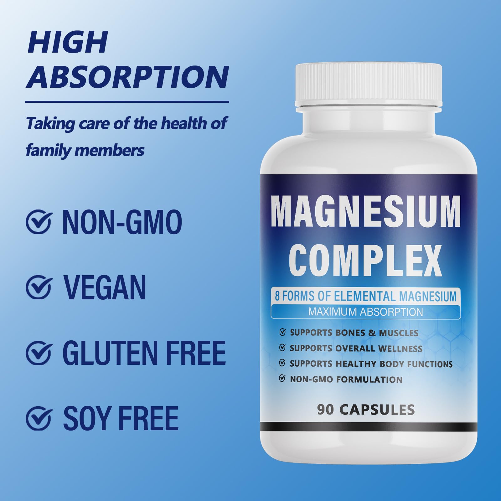 KFUKFU Magnesium Complex non-GMO badge on bottle