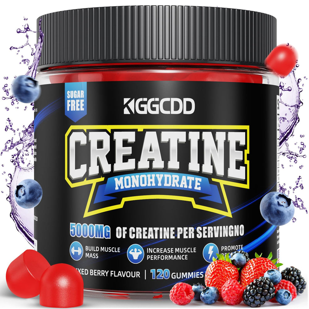 KGGCDD Creatine Monohydrate Gummies bottle for daily training support.