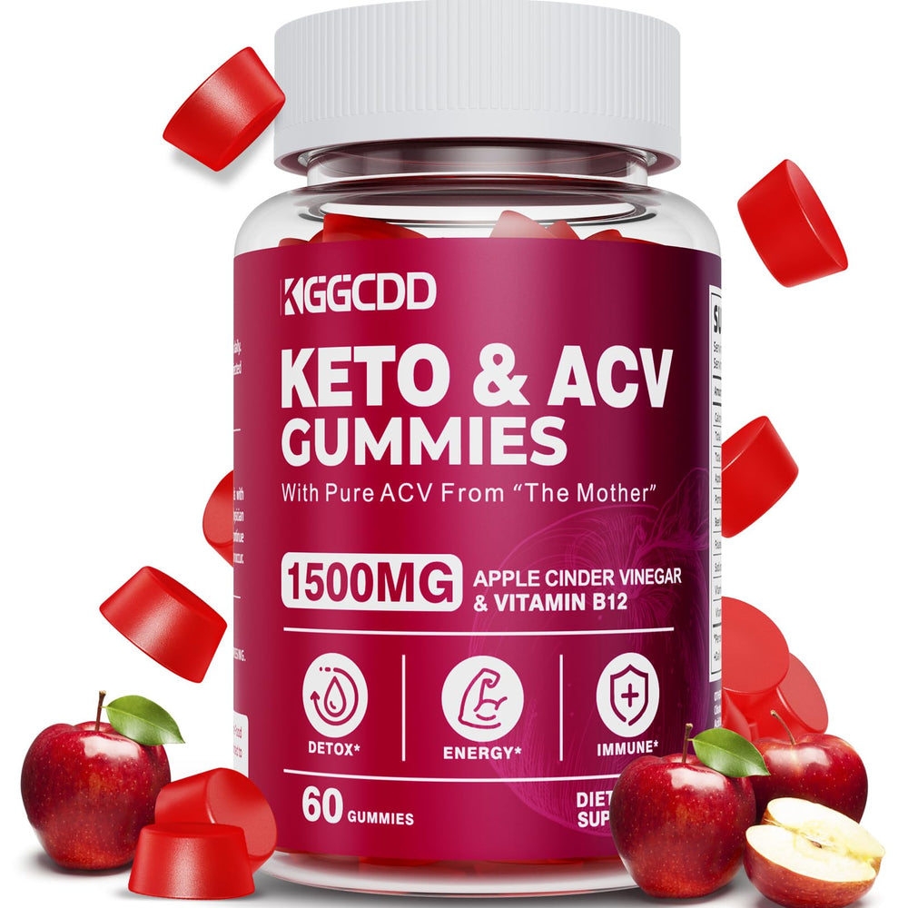 KGGCDD Keto ACV Gummies bottle showing a 60-count pack for low-carb living.