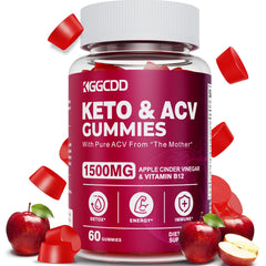KGGCDD Keto ACV Gummies bottle showing a 60-count pack for low-carb living.