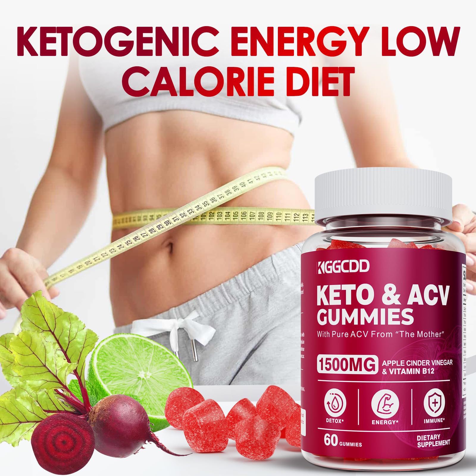 KGGCDD vegan non-GMO gluten-free label on gummies for dietary flexibility