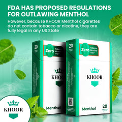 Khoor Menthol Cigarettes filter closeup highlights menthol infusion and smooth draw.