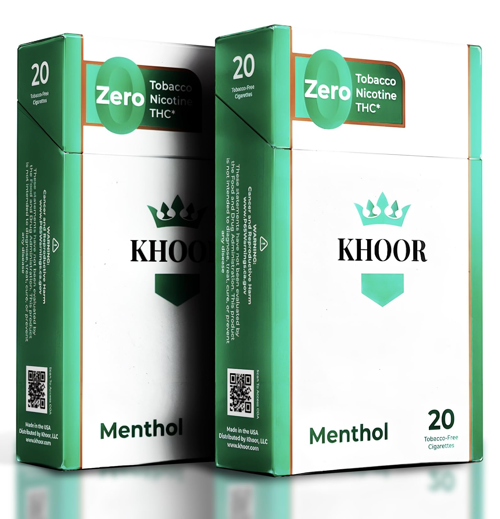 Khoor Menthol Cigarettes pack front shows brand and cool menthol appeal for quick recognition.