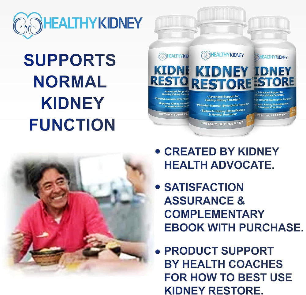 Kidney Restore graphic illustrating acid-base balance and toxin elimination
