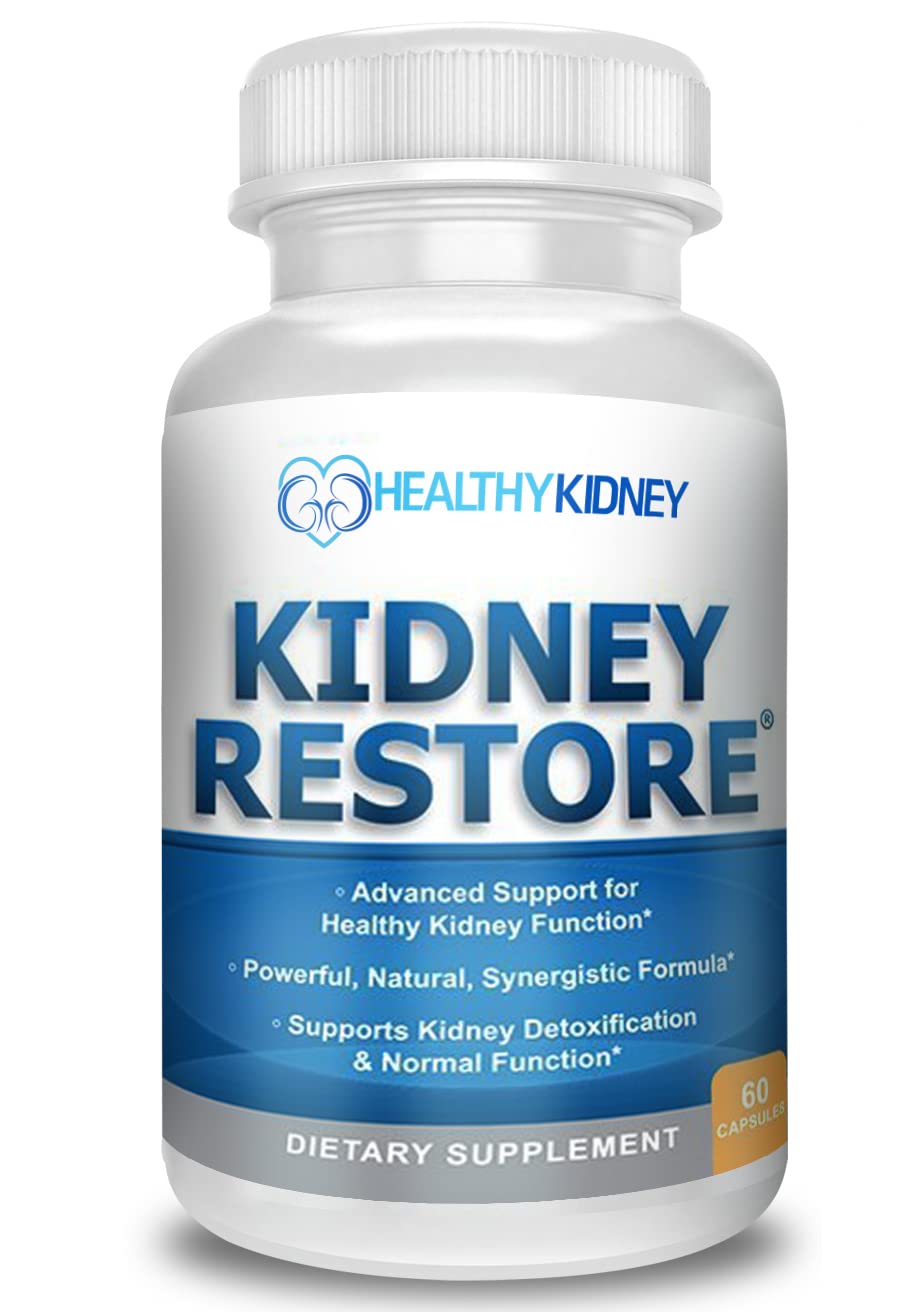 Kidney Restore bottle label showing brand for renal health support.