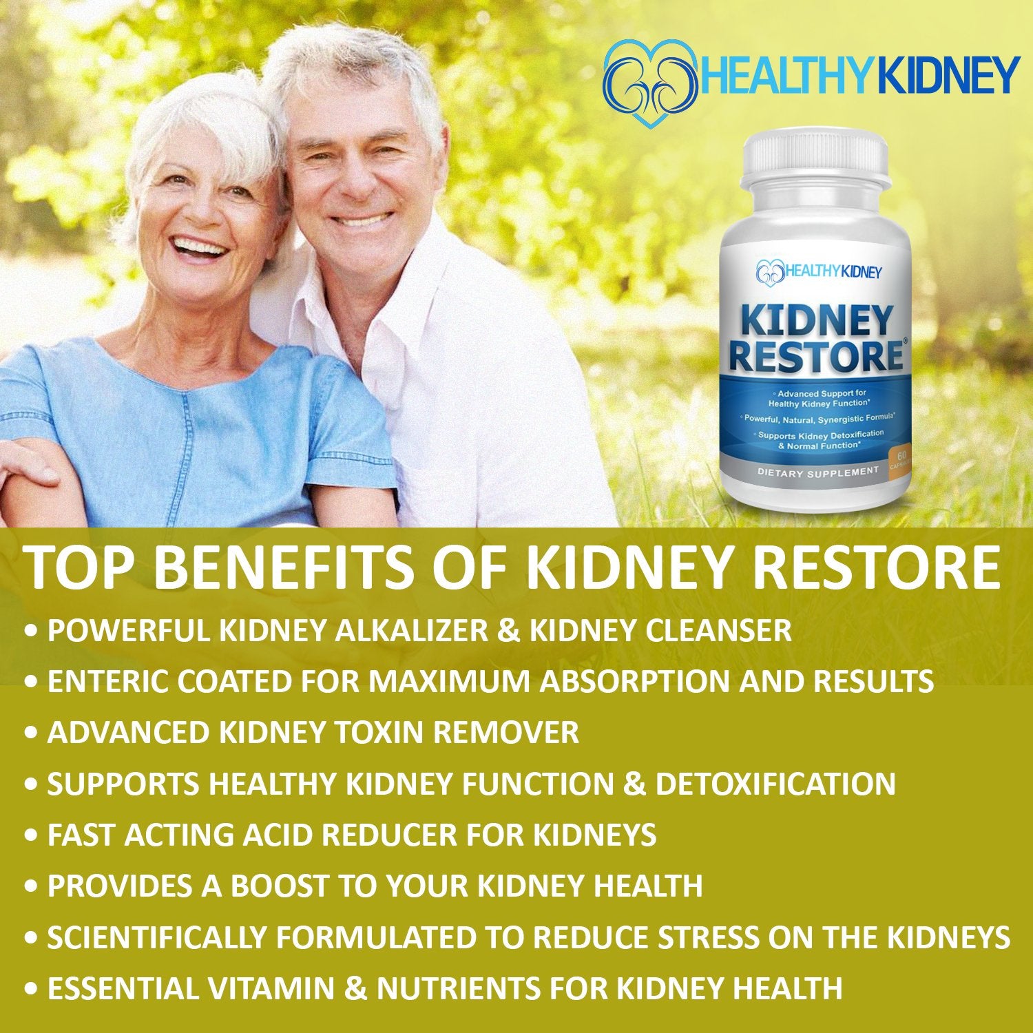 Kidney Restore bottle pour demonstrates easy daily dosing for detox support