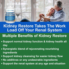 Kidney Restore label closeup highlighting detox and repair formula