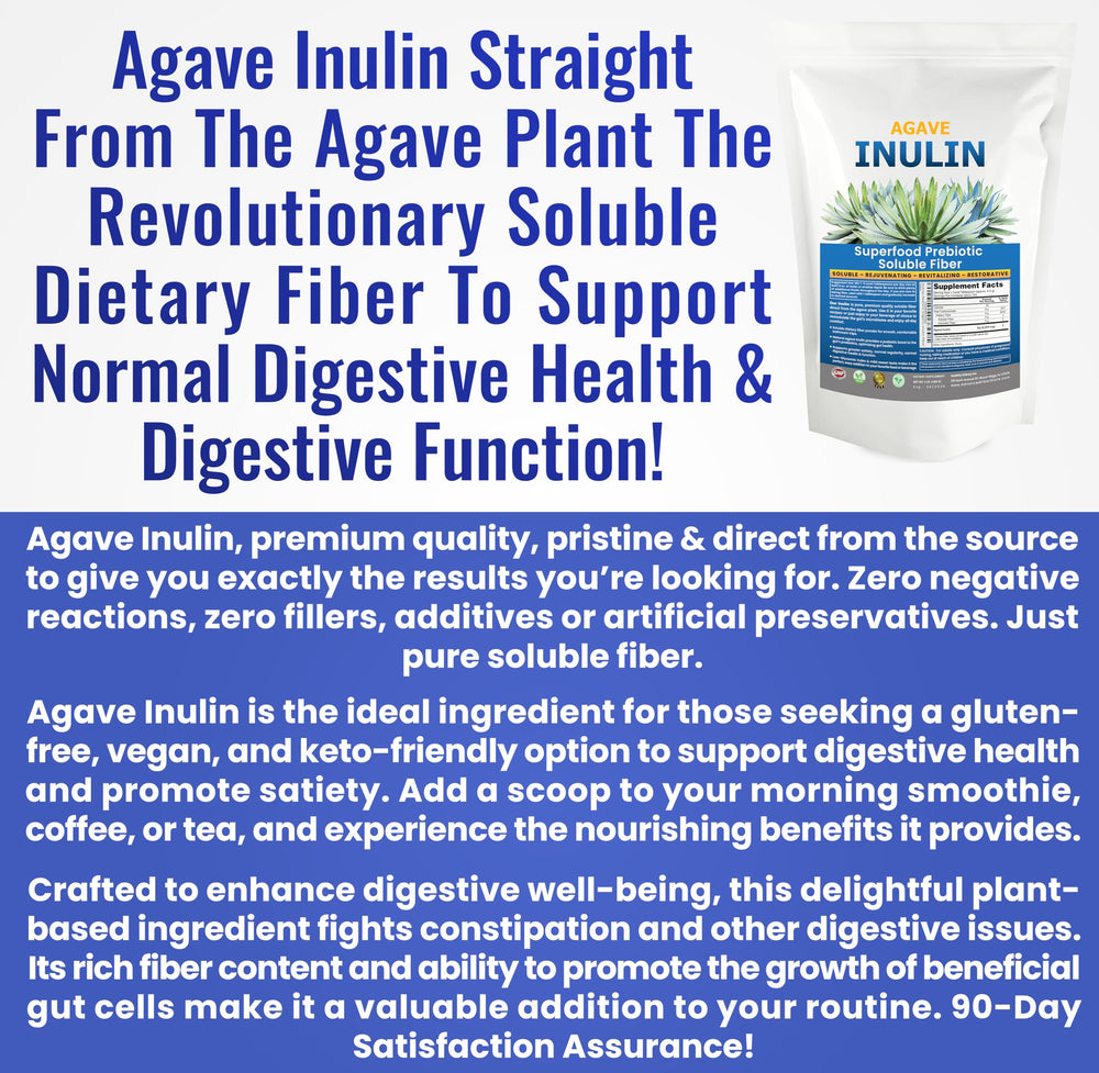 Kidney Restore Organic Inulin Powder label underscores 100% pure agave inulin.