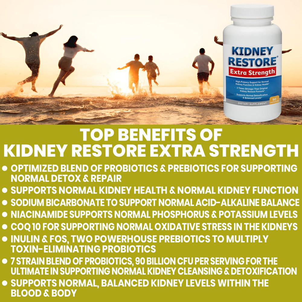 Kidney Restore probiotic visual suggesting renal toxin support.