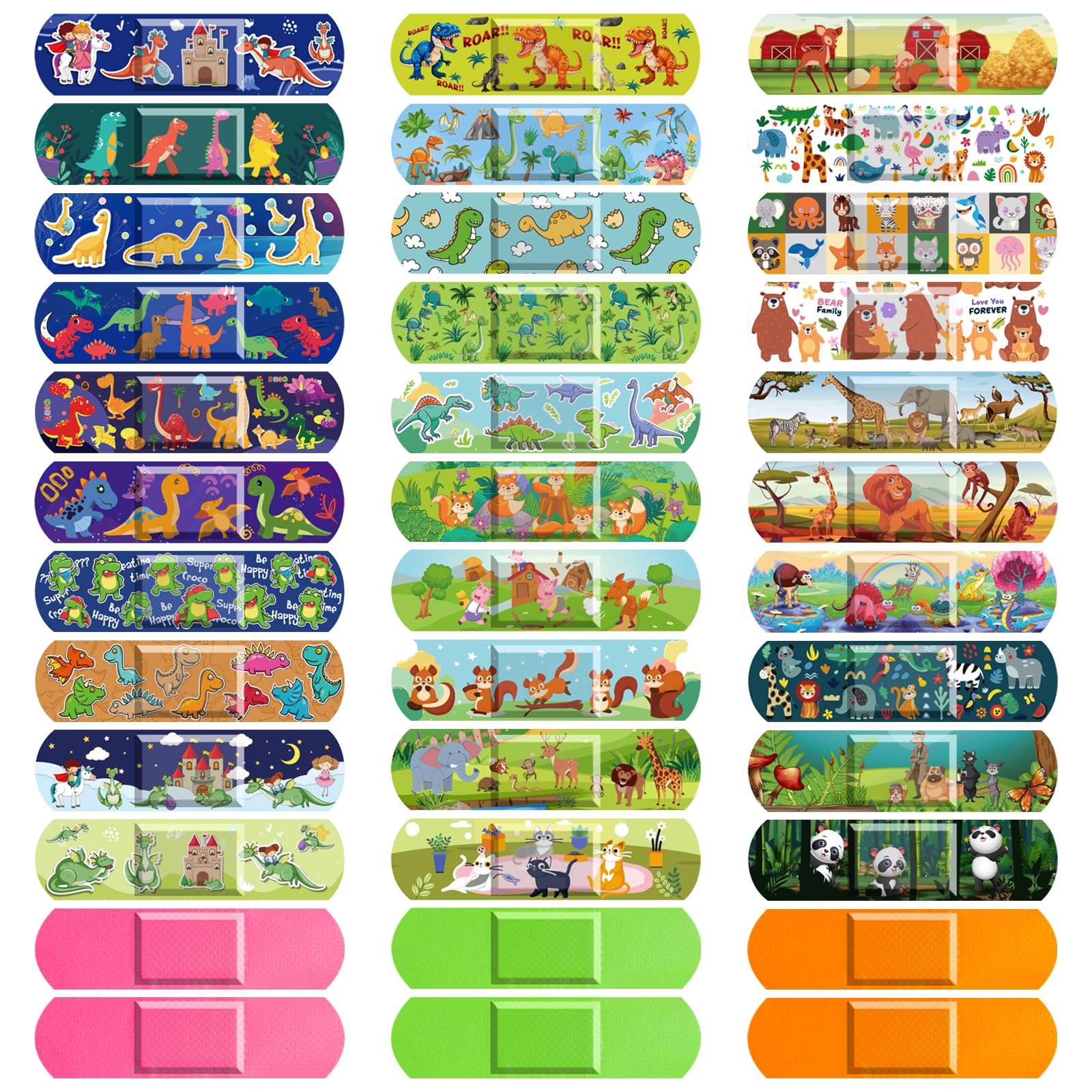 360 Pcs Kids Cartoon Bandages featuring dinosaur patterns for small scrapes
