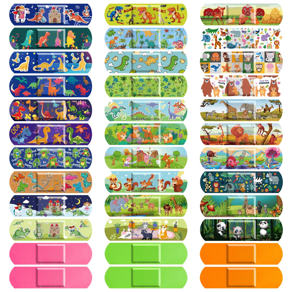 360 Pcs Kids Cartoon Bandages featuring dinosaur patterns for small scrapes