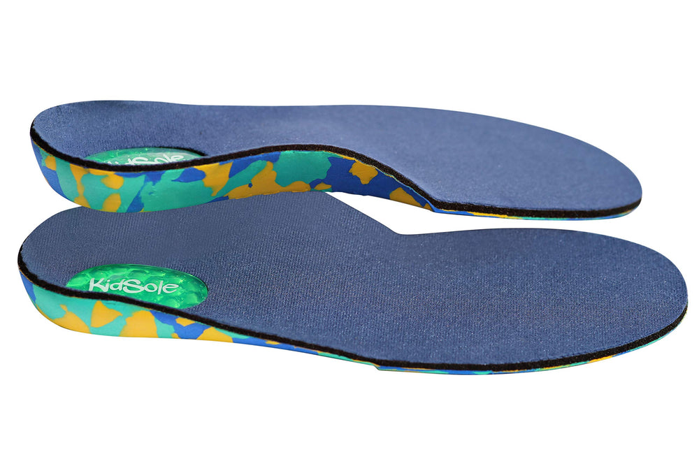 KidSole Camo Comfort cutting guide showing trim-to-fit design