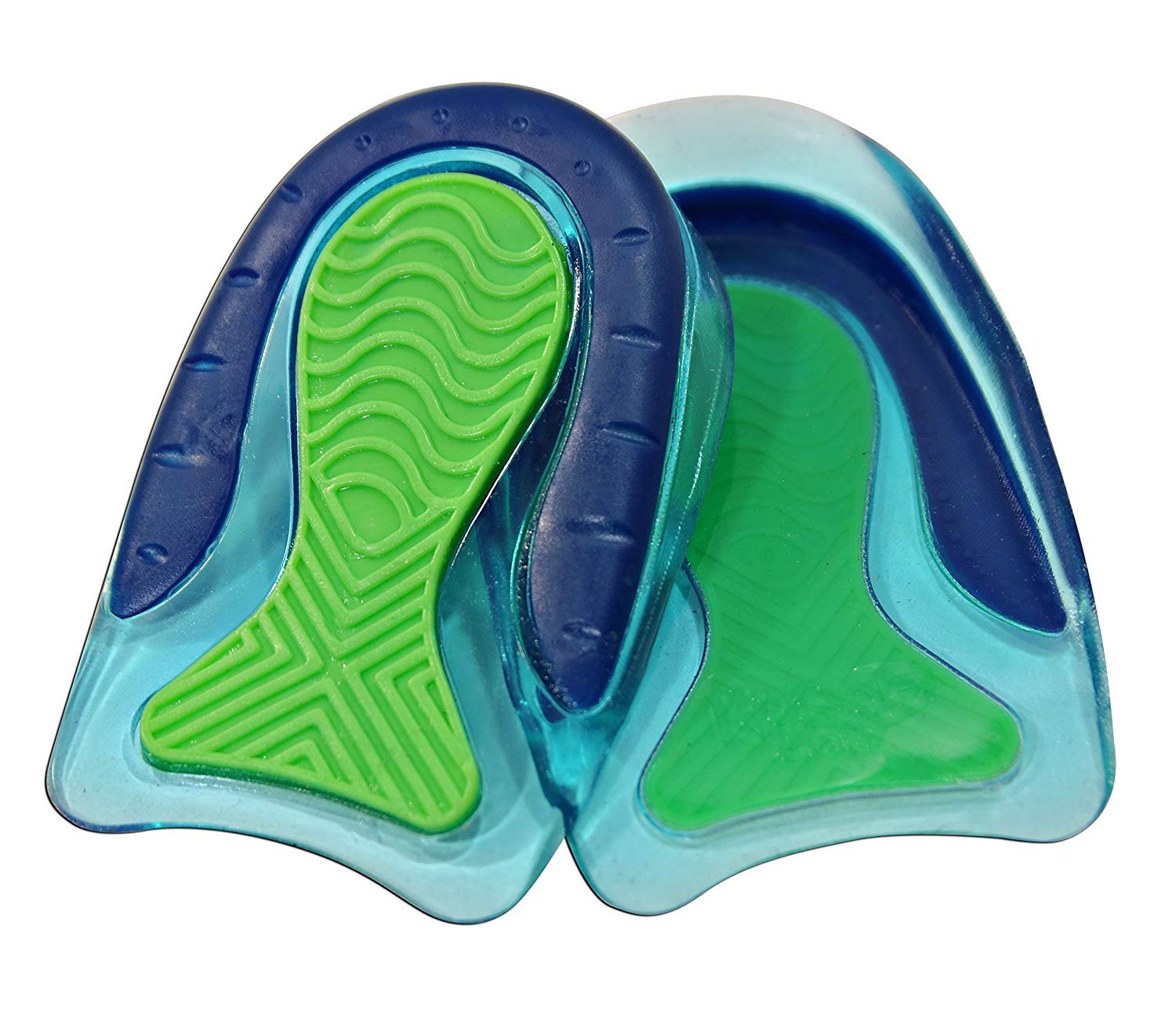 KidSole sport-traction-heel-cups inside a shoe demonstrating proper fit.