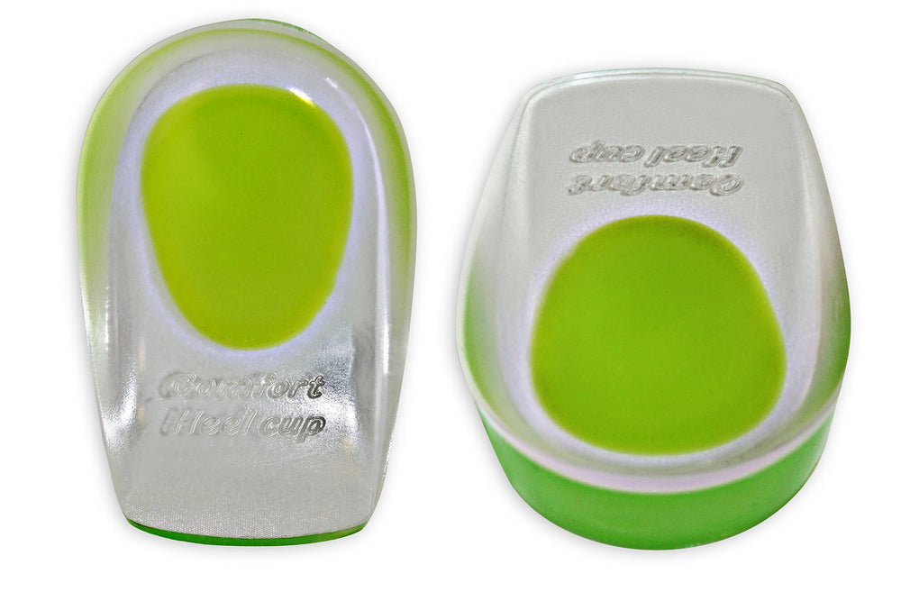 KidSole heel cups with slip-resistant base inside a shoe.
