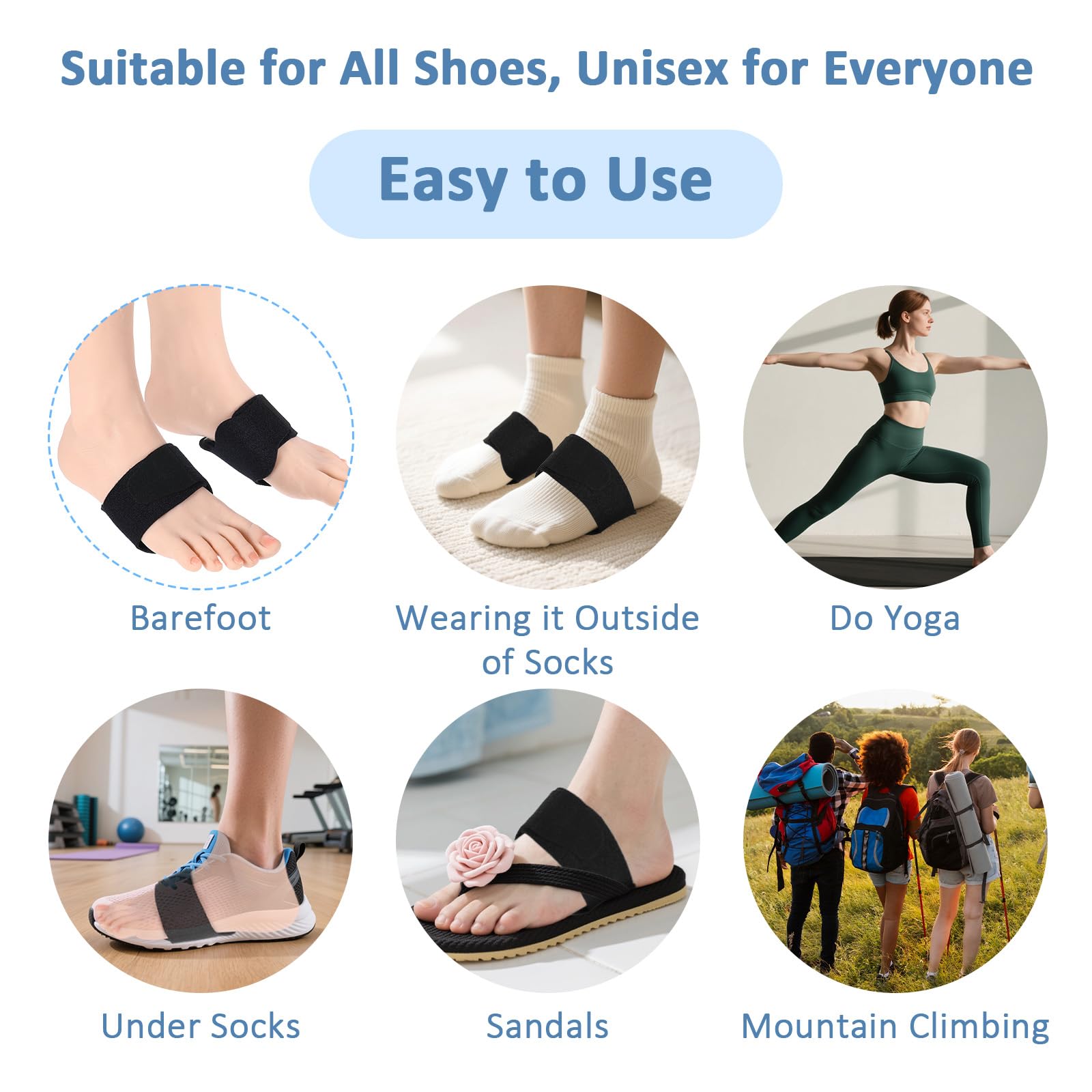 Kifmurase arch-support sleeve used with sneakers for comfort.
