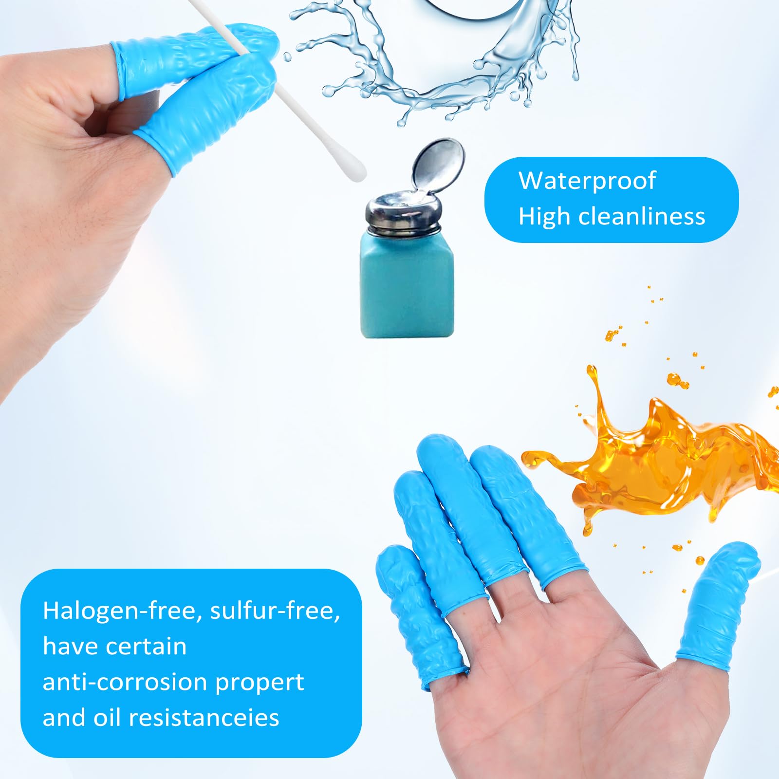 Kifmurase blue finger cots offer comfort and waterproof protection for long wears