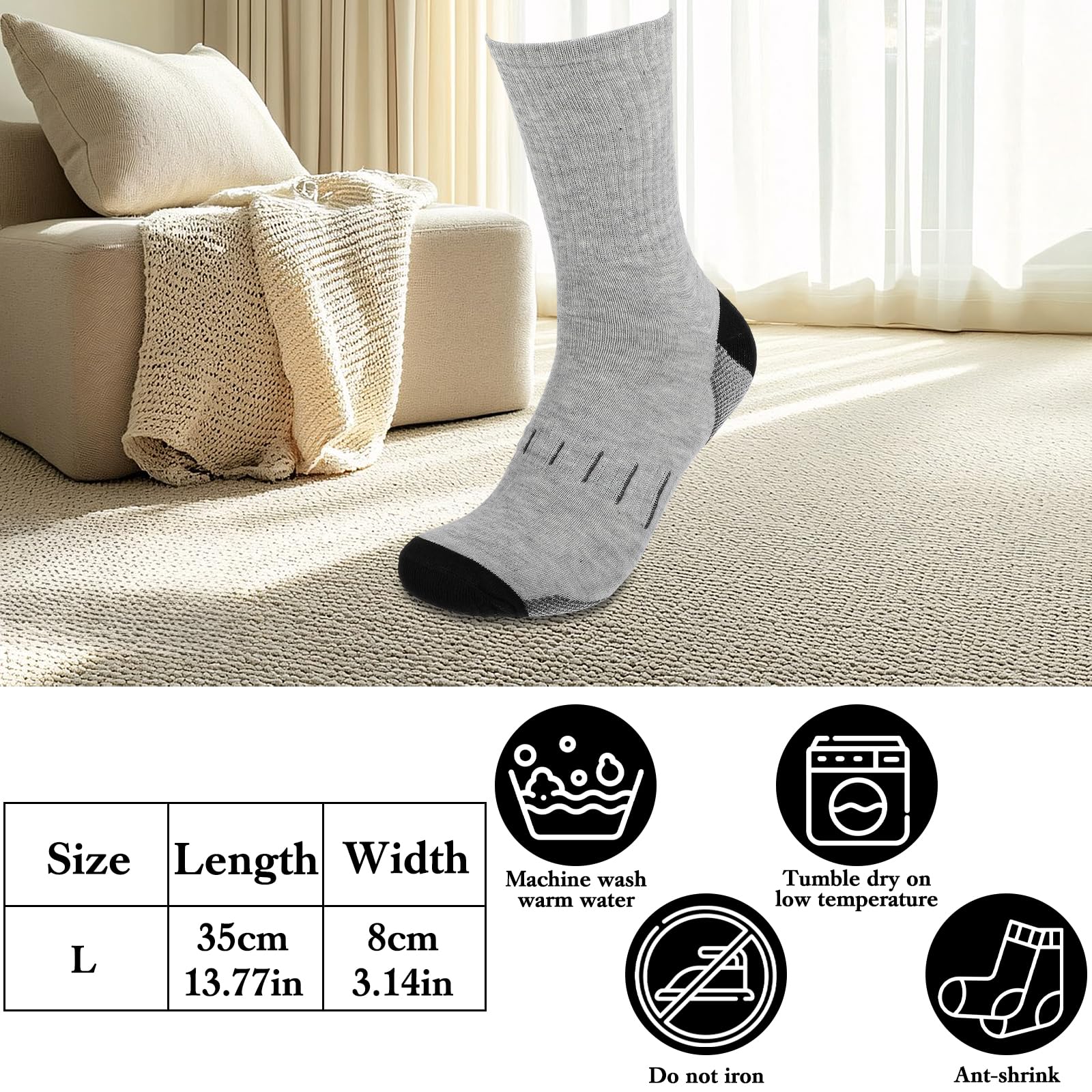 Kifmurase diabetic socks black pair with reinforced toes and heels for durability