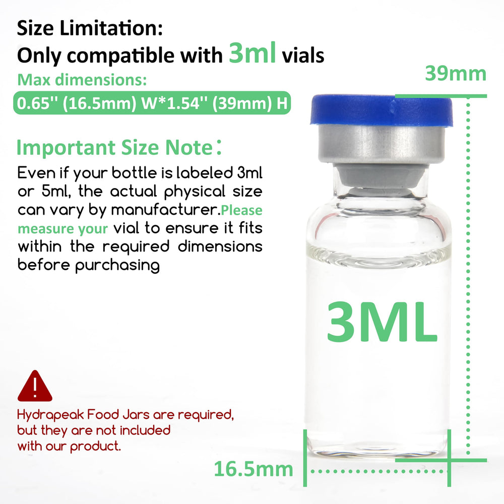 Kiicii silicone 3ml vial insert tall-1 keeps vials secure during travel in Hydrapeak jars.