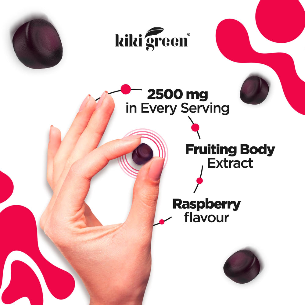 KIKI Green gummies on-the-go pack shows convenient daily routine.
