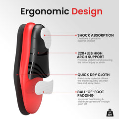 Kimihome insoles with 220 lbs capacity and gel pads for impact absorption.