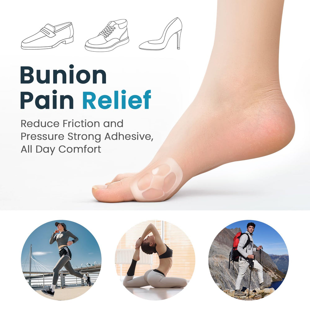 Kimihome bunion pads with adhesive backing keep pads in place during walking