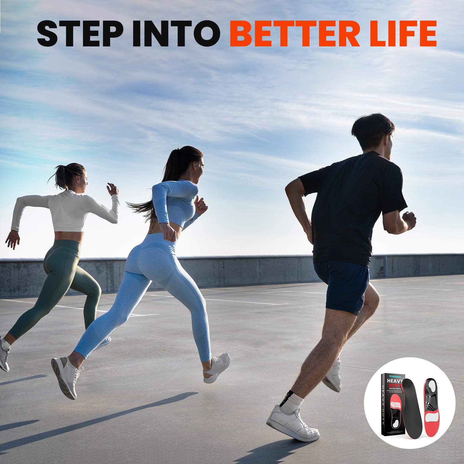 Kimihome cut-to-fit sizing insole fits most shoes with easy trimming