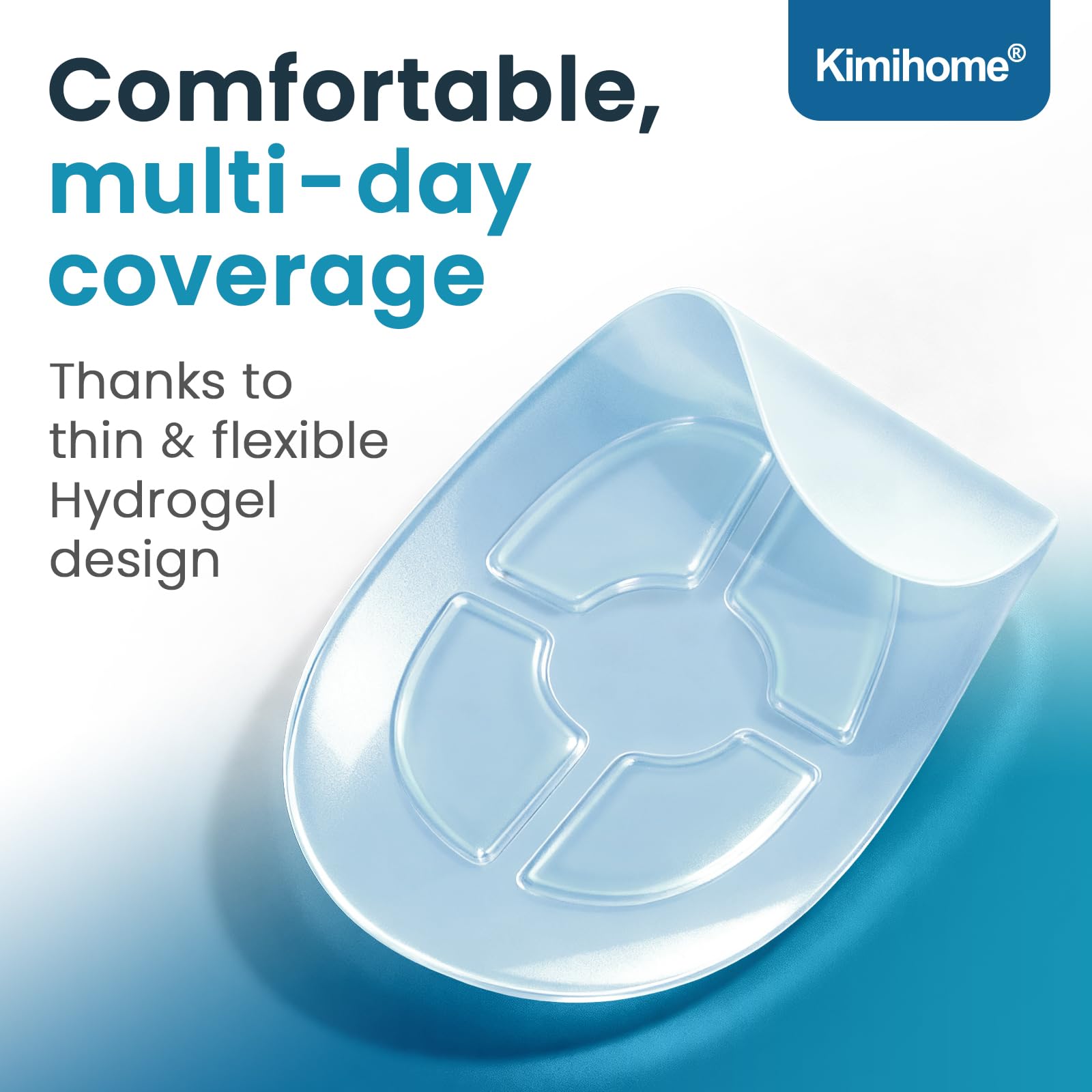 Kimihome hydrogel bunion cushions placed on the foot demonstrate discreet protection