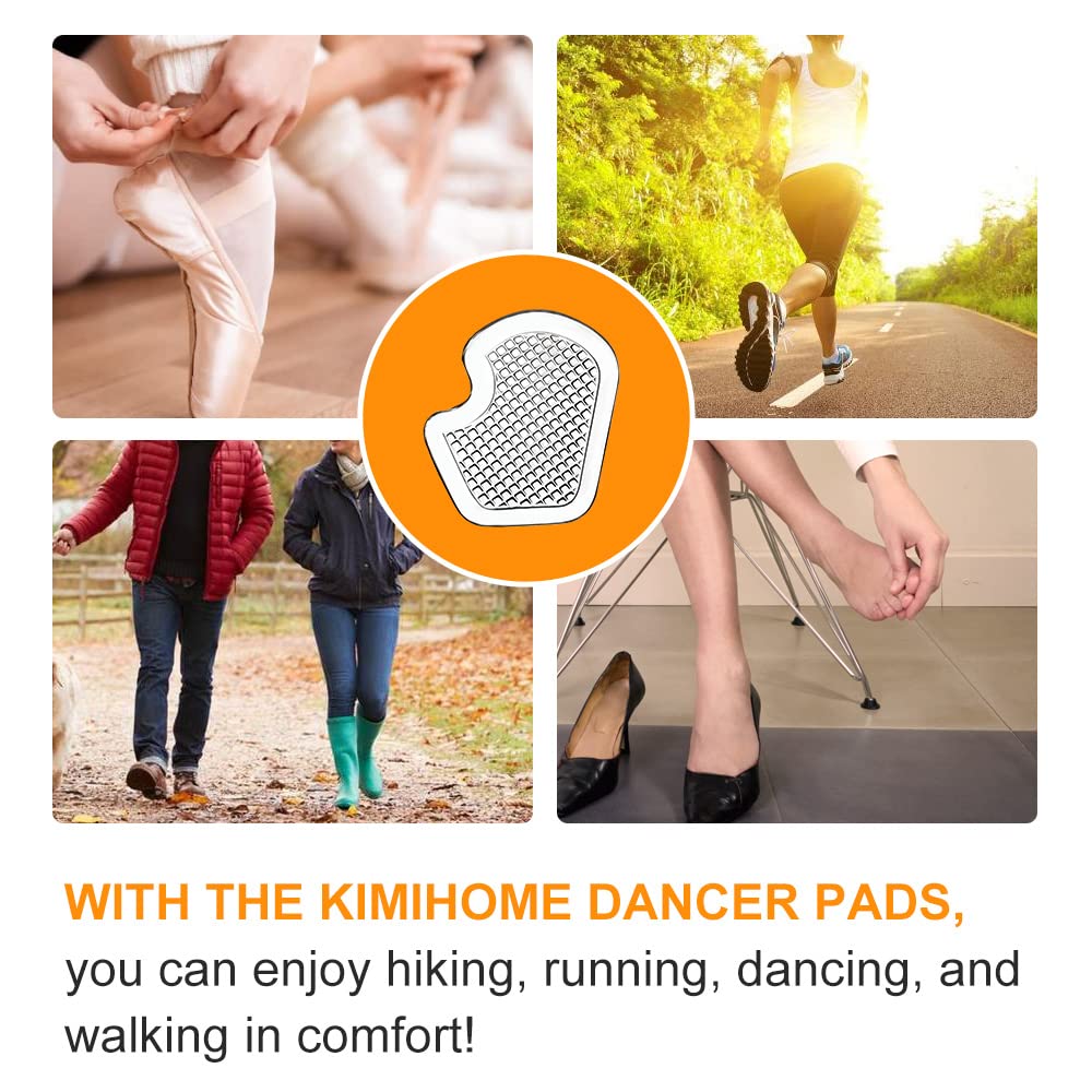 Kimihome metatarsal pads stick to shoe insoles for secure wear.