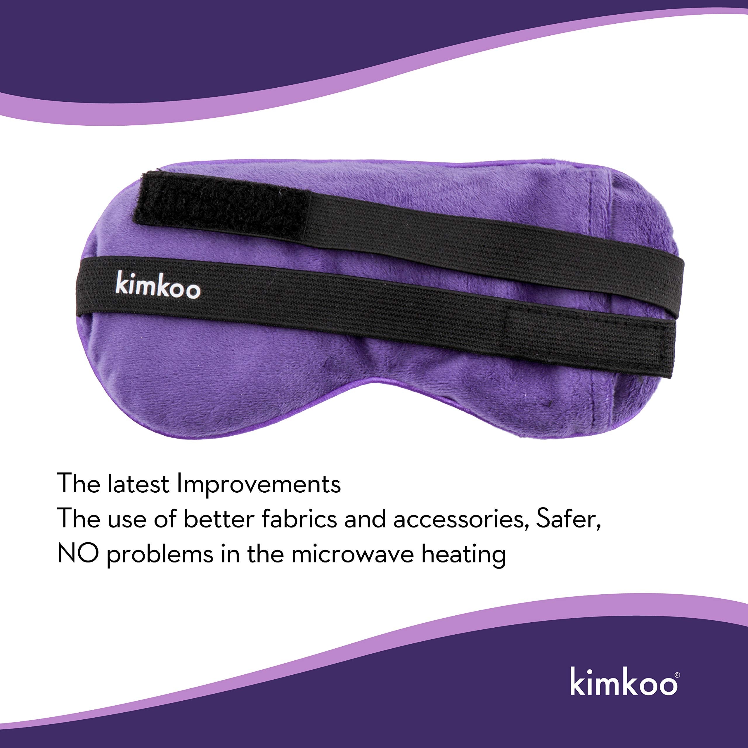 Kimkoo microwave heating guide illustrating 30-80 seconds for quick eye relief