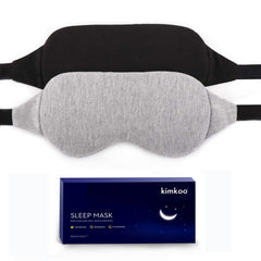 Kimkoo sleep mask with soft strap blocks light for comfortable sleeping.