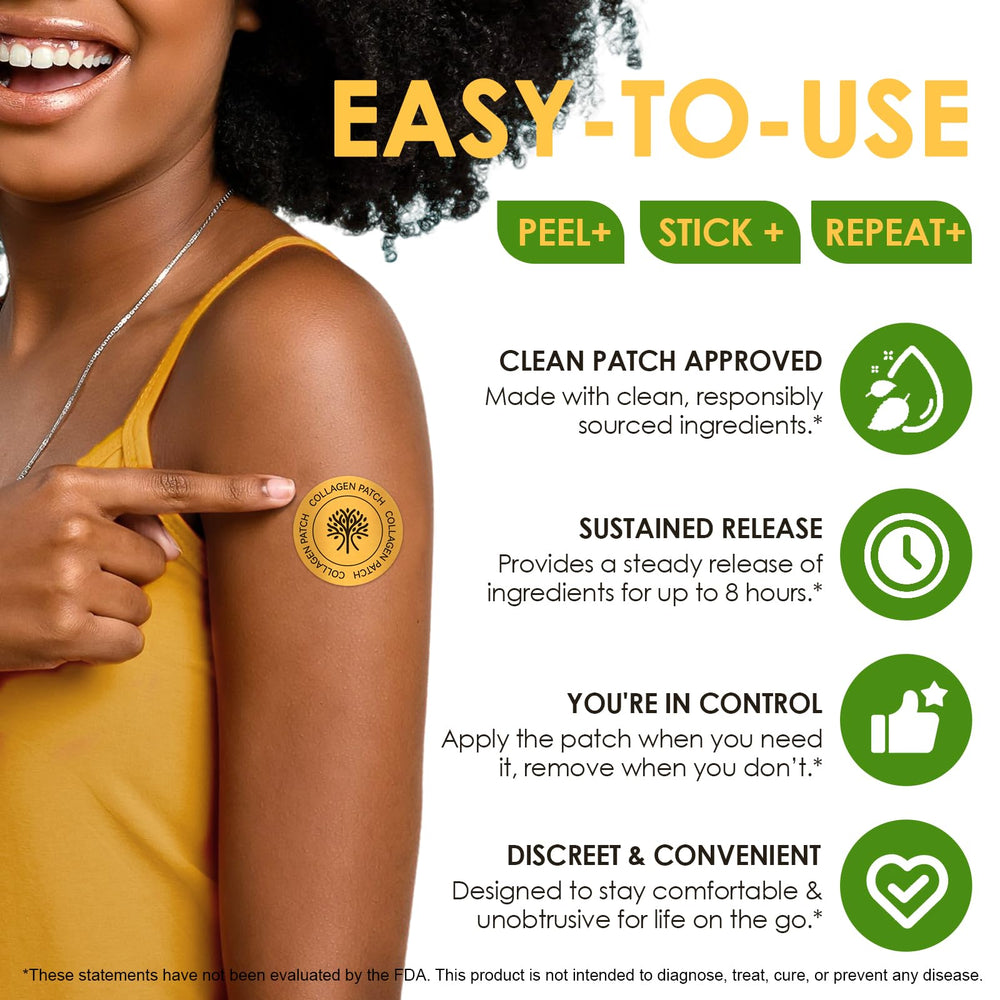 Kinde Patch Collagen Patches packaging close-up, 30-count supply for daily routine