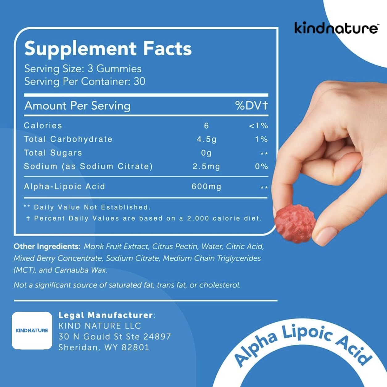 KindNature GMP facility seal signaling high-quality manufacturing standards.