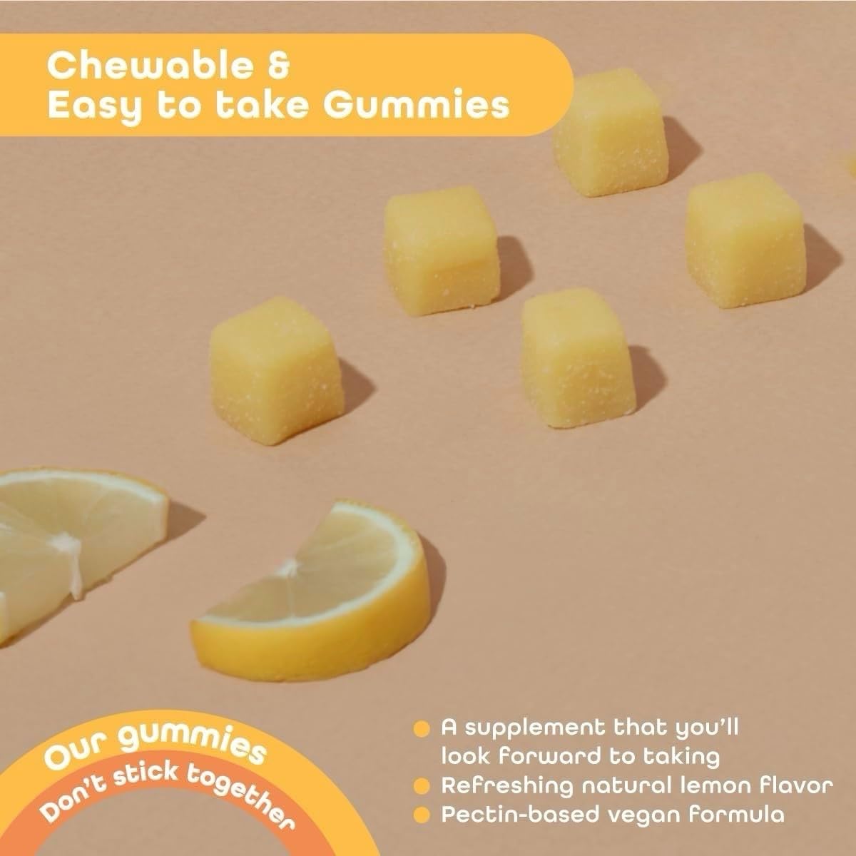Kindnature Vitamin B2 Gummies ingredient list confirms lemon flavor and purity