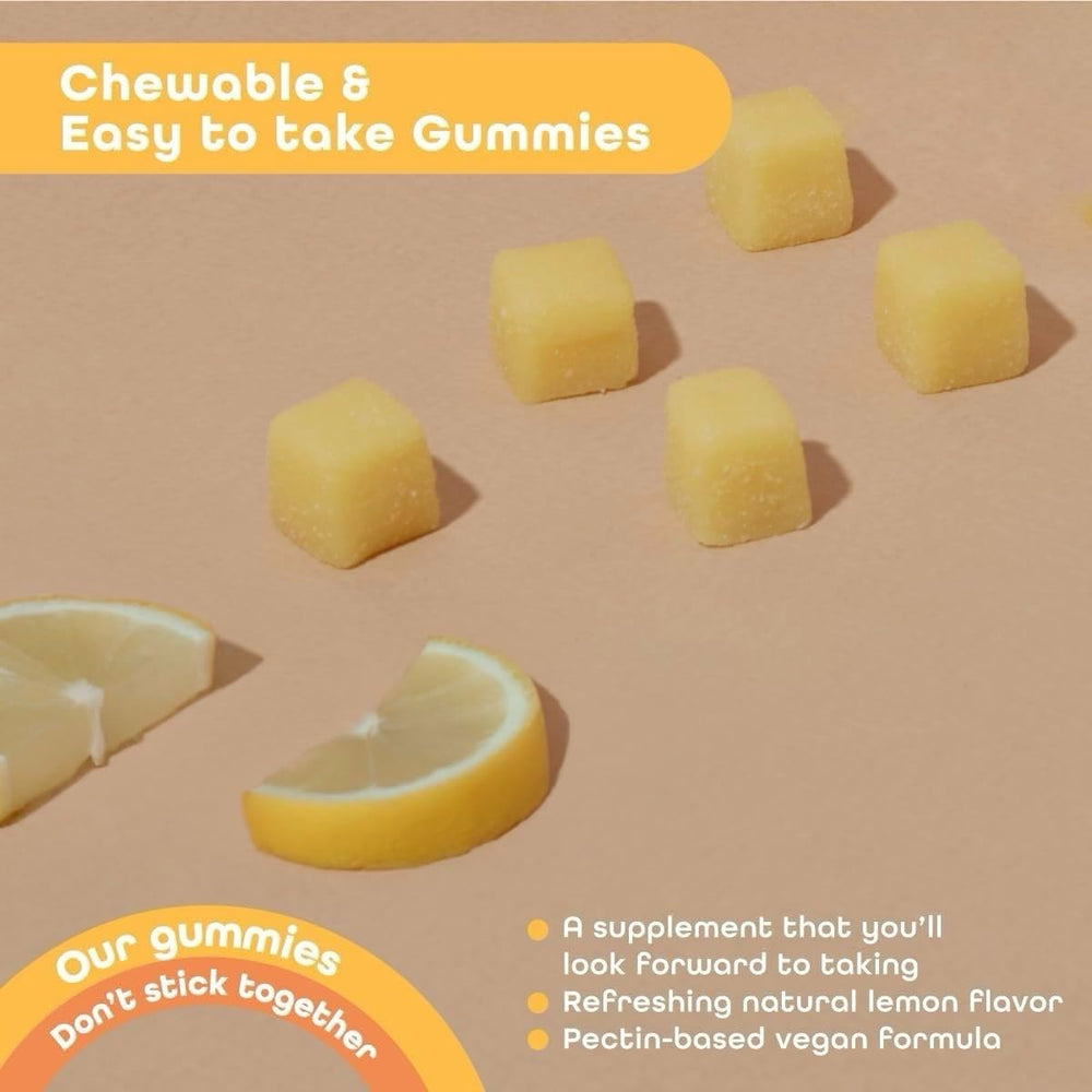 Kindnature Vitamin B2 Gummies ingredient list confirms lemon flavor and purity