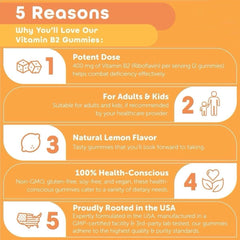 Kindnature Vitamin B2 Gummies packaging highlights vegan and gluten-free features