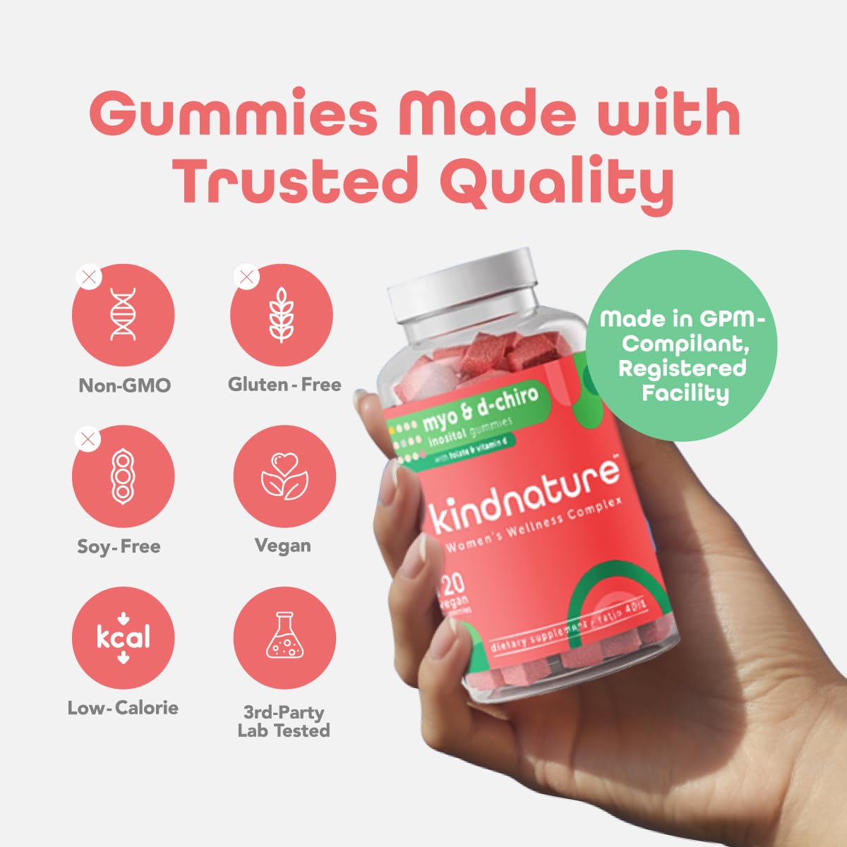 Kindnature watermelon-flavored gummies with natural flavor