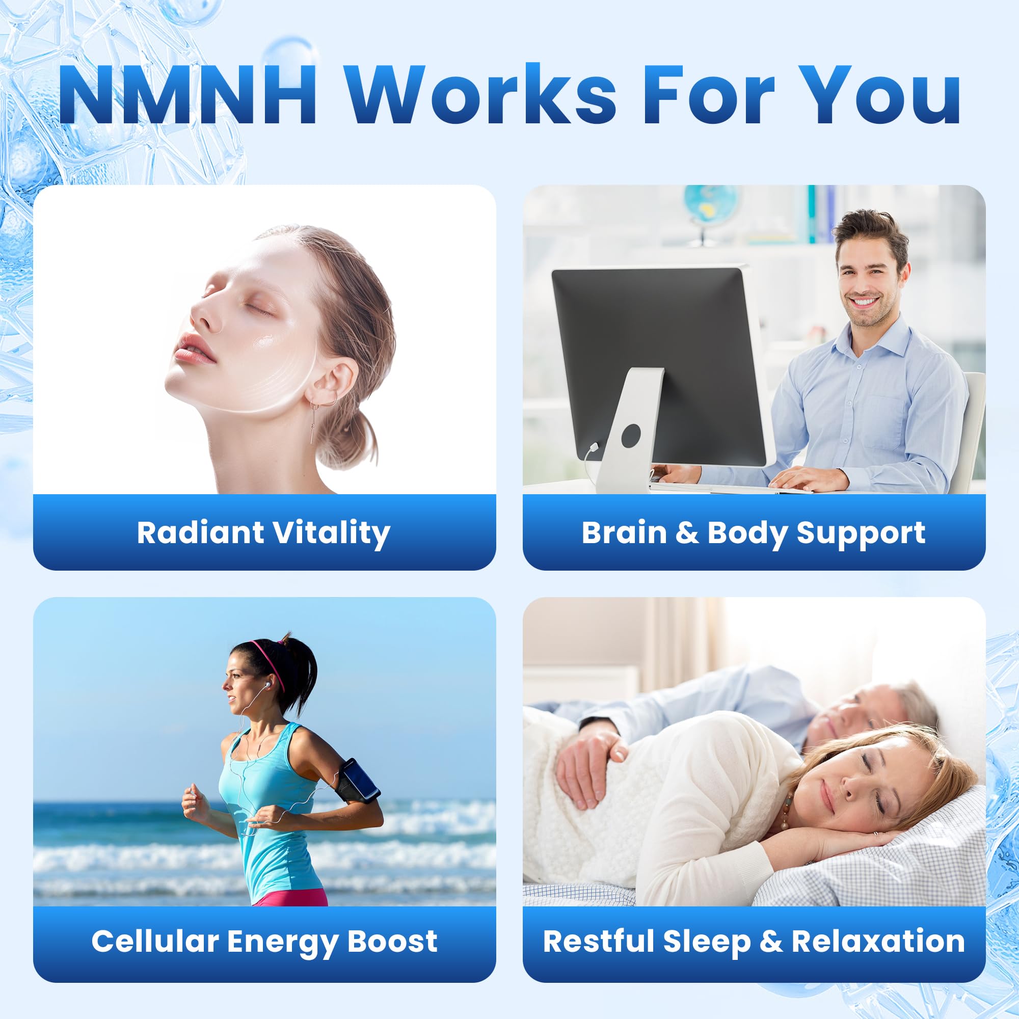 Kinetara NMNH capsules in hand suggesting easy daily use