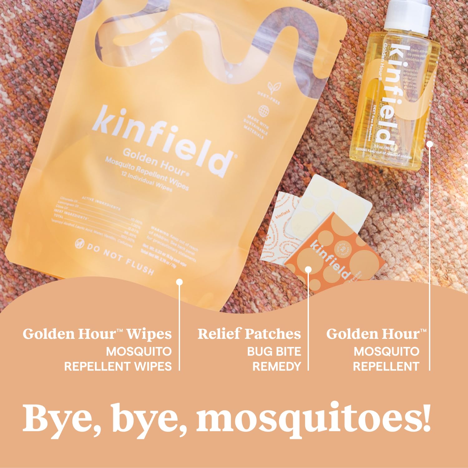 Kinfield patch with Arnica and Witch Hazel helps ease bite discomfort.