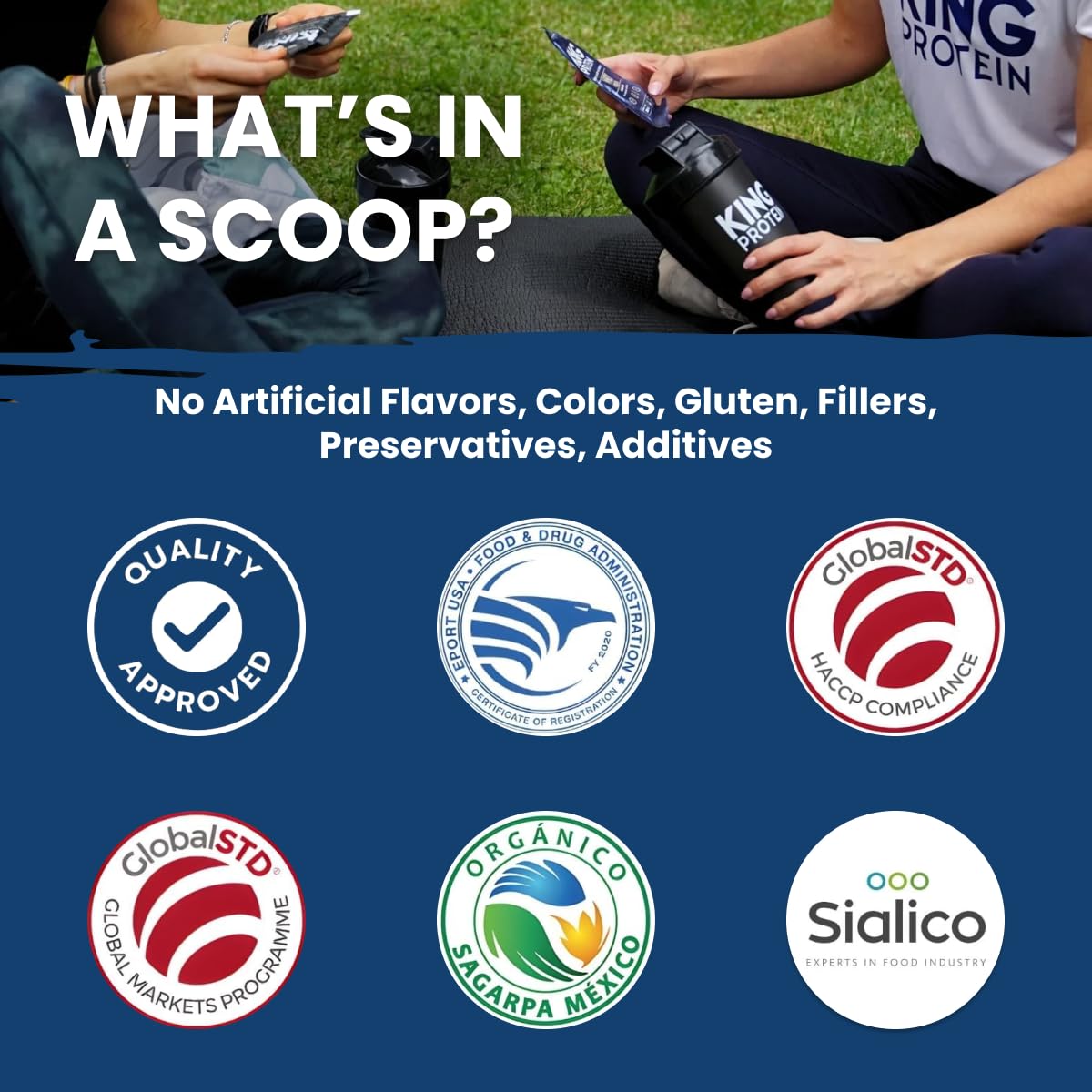 KING Protein Clean Whey Isolate ingredient list highlights BCAAs and essential amino acids