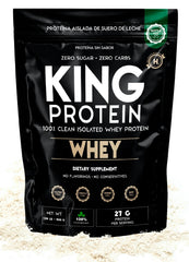 KING Protein Clean Whey Isolate unflavored bottle demonstrates versatile powder for smoothies