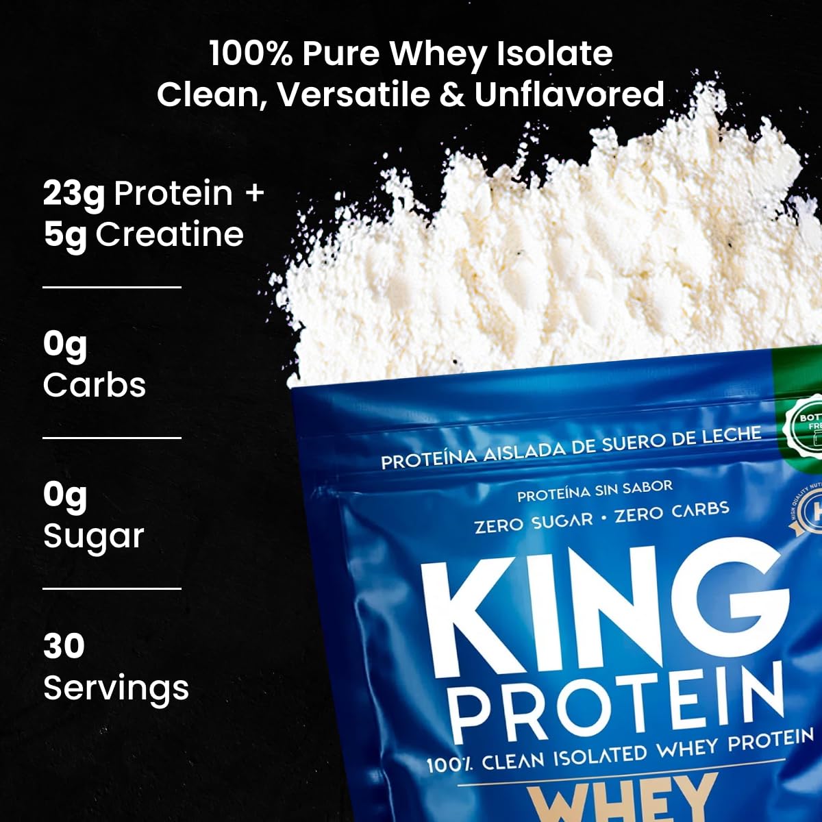 KING Protein Creatine Monohydrate powder scoop boosting workout strength