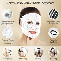 Kingdo LED face mask with adjustable side strap for a comfortable fit