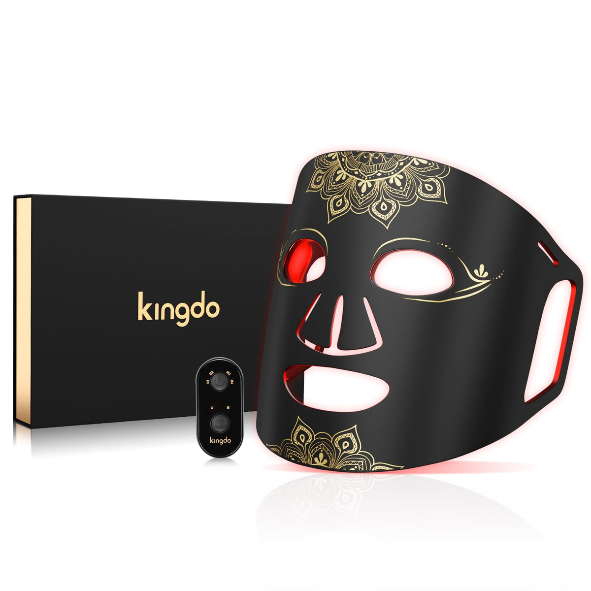Kingdo red light mask front view for at-home skincare
